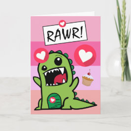 Niedlich Dinosaur Pink Dino Mite Girls Geburtstag Karte
