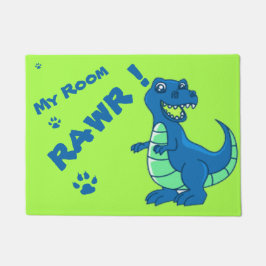 Niedlich Dinosaur RAWR Green Blue Paw Fußmatte