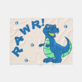 Niedlich Dinosaur RAWR Paw Green Blue Kids Fleecedecke (Vorderseite (Horizontal))