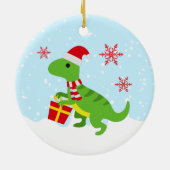 Niedlich Dinosaur T-Rex Großeltern Erste Weihnacht Keramik Ornament (Hinten)