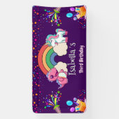 Niedlich Dinosaur Unicorn Regenbogen Ballon Geburt Banner (Vertikal)