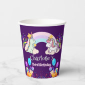 Niedlich Dinosaur Unicorn Regenbogen Ballon Geburt Pappbecher (Vorderseite)