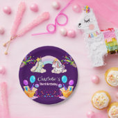 Niedlich Dinosaur Unicorn Regenbogen Ballon Geburt Pappteller (Party)