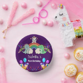 Niedlich Dinosaur Unicorn Regenbogen Ballon Geburt Pappteller (Party)