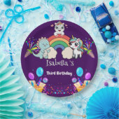 Niedlich Dinosaur Unicorn Regenbogen Ballon Geburt Pappteller (Party)