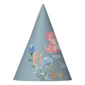 Niedlich Dinosaur Unicorn Regenbogen Blume Geburts Partyhütchen (Links)