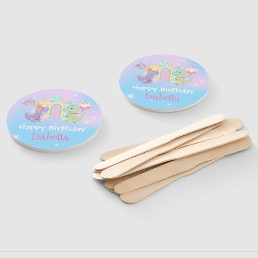 Niedlich Dinosaur Unicorn Regenbogenballon Geburts Fächer (Non-assembled)