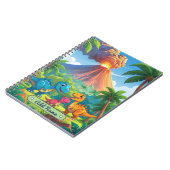 Niedlich Dinosaur Volcano-Notebook - bearbeitbarer Notizblock (Linke Seite)
