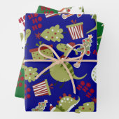 Niedlich Dinosaur Weihnachtsmuster Geschenkpapier Set (Beispiel)