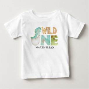 Niedlich Dinosaur Wild One 1. Geburtstag Baby T -  T-shirt
