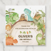 Niedlich Dinosaurier Boy Birthday Greenery Leaf T- Geschenkanhänger (Vorderseite)