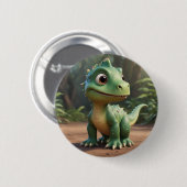 Niedlich Dinosaurier Button (Vorne & Hinten)