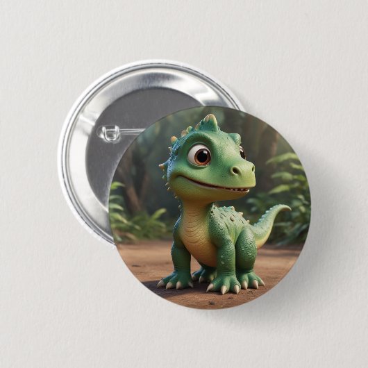 Niedlich Dinosaurier Button (Vorne & Hinten)