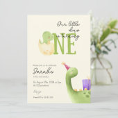 Niedlich Dinosaurier Erster Geburtstag Einladung (Stehend Vorderseite)