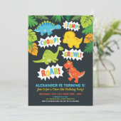 Niedlich Dinosaurier Geburtstagsparty Dino Chalkbo Einladung (Stehend Vorderseite)