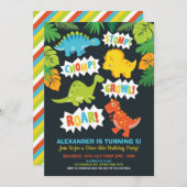 Niedlich Dinosaurier Geburtstagsparty Dino Chalkbo Einladung (Vorne/Hinten)