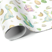 Niedlich Dinosaurier Geschenkpapier (Rolleneckpunkt)