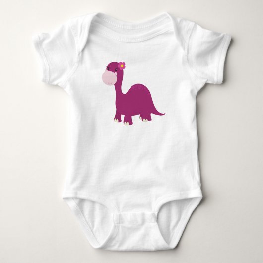 Niedlich Dinosaurier, Girl Dinosaurier, Pink Dinos Baby Strampler (Vorderseite)