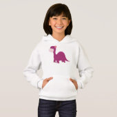 Niedlich Dinosaurier, Girl Dinosaurier, Pink Dinos Hoodie (Vorne ganz)