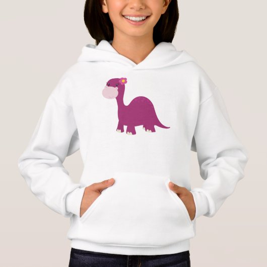 Niedlich Dinosaurier, Girl Dinosaurier, Pink Dinos Hoodie (Vorderseite)