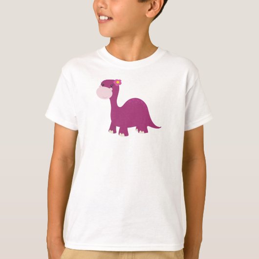 Niedlich Dinosaurier, Girl Dinosaurier, Pink Dinos T-Shirt (Vorderseite)