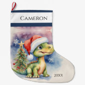 Niedlich Dinosaurier Großer Weihnachtsstrumpf (Vorderseite)