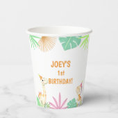 Niedlich Dinosaurier Jungle Geburtstagsparty Pappbecher (Rückseite)