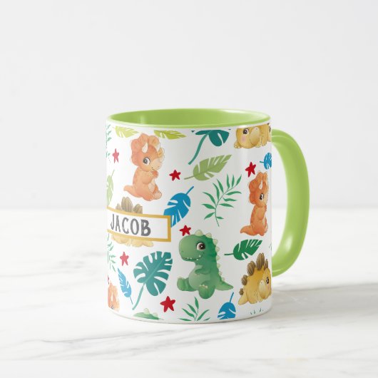 Niedlich Dinosaurier Kids Tasse (VorderseiteRechts)