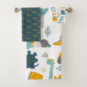 Niedlich Dinosaurier Muster Badhandtuch Set (Insitu)