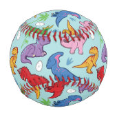 Niedlich Dinosaurier Muster Baseball (Rückseite)