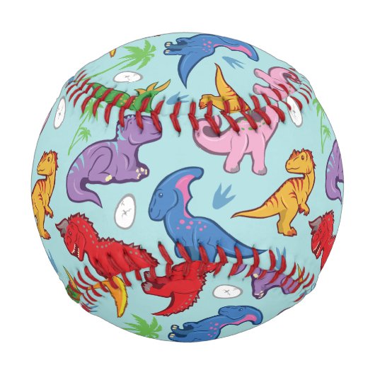 Niedlich Dinosaurier Muster Baseball (Rückseite)