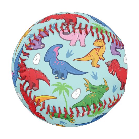 Niedlich Dinosaurier Muster Baseball (Vorderseite Links)
