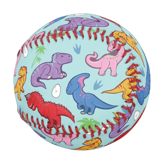 Niedlich Dinosaurier Muster Baseball (Rückseite Links)