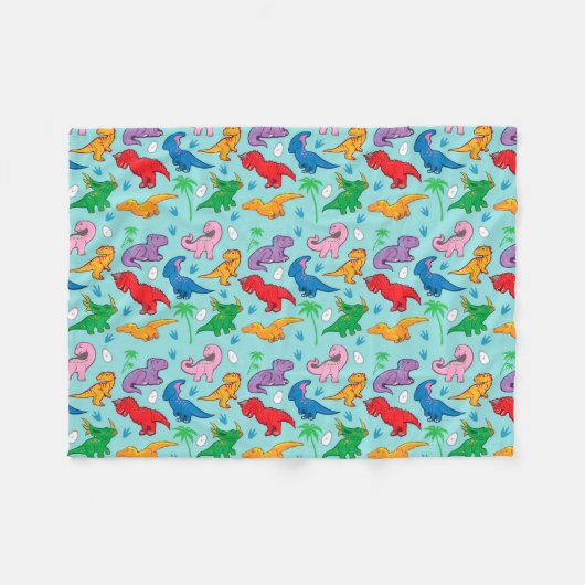 Niedlich Dinosaurier Muster Fleecedecke (Vorderseite (Horizontal))