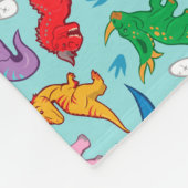 Niedlich Dinosaurier Muster Fleecedecke (Ecke)