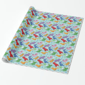 Niedlich Dinosaurier Muster Geschenkpapier (Ungerollt)