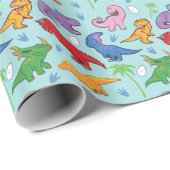 Niedlich Dinosaurier Muster Geschenkpapier (Rolleneckpunkt)