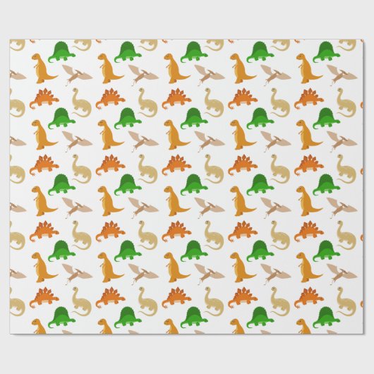 Niedlich Dinosaurier Muster Geschenkpapier (Flach)