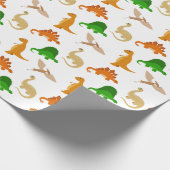 Niedlich Dinosaurier Muster Geschenkpapier (Ecke)