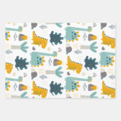 Niedlich Dinosaurier Muster Geschenkpapier Set (Vorderseite)