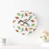 Niedlich Dinosaurier Muster Große Wanduhr (Zuhause)
