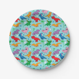 Niedlich Dinosaurier Muster Pappteller