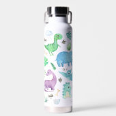 Niedlich Dinosaurier Muster Personalisiert Kids Trinkflasche (Vorne)