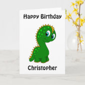 Niedlich Dinosaurier Personalisiert Geburtstag Karte (Gelbe Blume)
