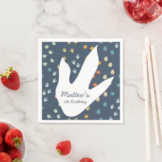 Niedlich Dinosaurier Personalisiert Geburtstag Nap Serviette (Beispiel)