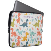Niedlich Dinosaurier Personalisiert Laptopschutzhülle (Vorne Rechts)