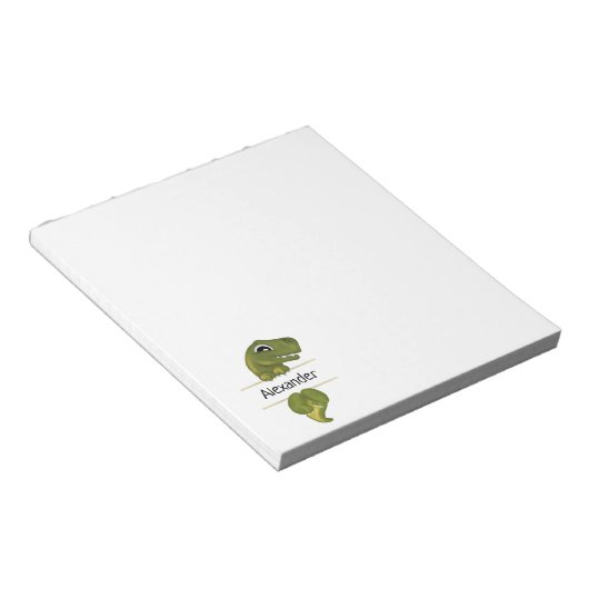 Niedlich Dinosaurier Personalisiert Notizblock (angewinkelt)