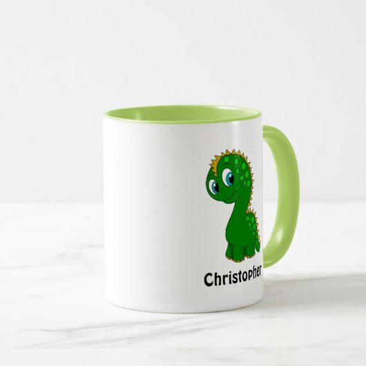 Niedlich Dinosaurier Personalisiert Tasse (VorderseiteRechts)