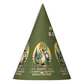 Niedlich Dinosaurier Personalisiertes Camping Gebu Partyhütchen (Links)