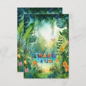 Niedlich Dinosaurier Vielen Dank Karte (Vorne/Hinten)